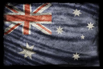 Australia Flag, Grunge Texture Background