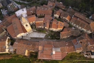 Aerial photographic documentation of the small village of Monteggiori in Versilia Tuscany