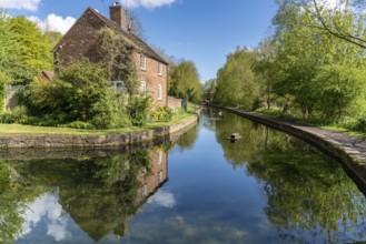 Coalport, Shropshire, England, UK, May 02, 2018: A house near the shore of the Old Canal