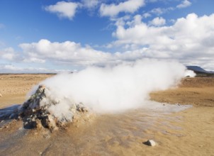 Volcanic desert landscape in iceland near akureyri