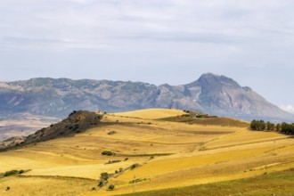 View of the countryside, fields and hills in the region of Ceria in northern Sicily