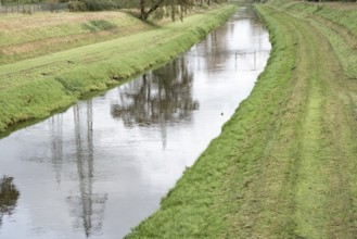 Sewer in a green industrial landscape