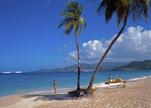 Grande Anse Beach, bathers, holidaymakers, Grenada, Caribbean
