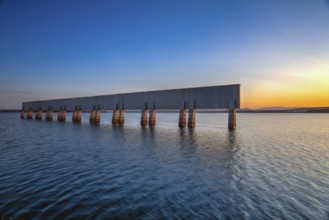 Nechranice Dam in Czech Republic. .Water surface has an extention of 1338 ha. Except of this, it is