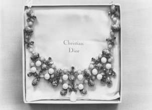 Christian Dior 1962. A necklace is in it's original box with the name Christian Dior printed on it