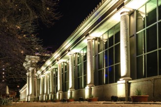 Madrid, Spain, December 5, 2019: Royal Botanical Garden of Madrid illuminated during Christmas time