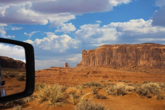 Monument Valley is a unique geological formation. The USA. Huge masses of red sandstone - outliers