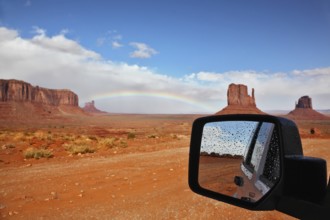 Monument Valley in the Navajo Indian Reservation. Arizona, USA. The unique red sandstone buttes are