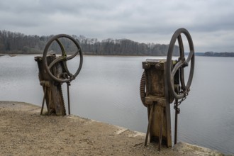 Floodgate on the pond, Trebon, Czech Republic. Floodgate valve