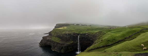 The wild landscape of the Faroe Islands in the North Atlantic