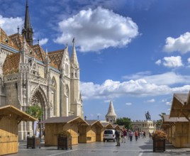 Budapest, Hungary 18.08.2021. Holy Trinity square on the upper town Buda in Budapest, Hungary, on a