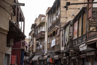 Main street in the Jewish mellah district in downtown Fes, Morocco