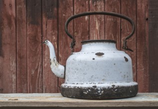 Old vintage metal teapot