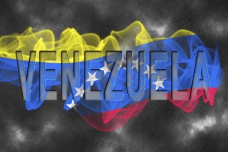 Venezuela Flag with Starry Background Smoke Effect