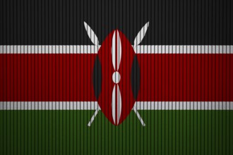 Kenya Flag painted on the cracked grunge concrete wall