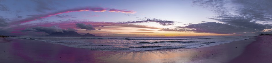 Cape Town view from Bloubergstrand during sunset, South Africa