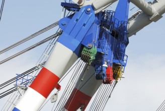 Details of the boom of a floating crane