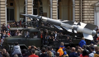 Sofia, Bulgaria - 6 May, 2023: S-125 Neva/Pechora surface-to-air missile system is seen during the