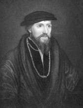 Anthony Denny (1501-1549) on engraving from 1840. Confidant of Henry VIII of England. Engraved by W
