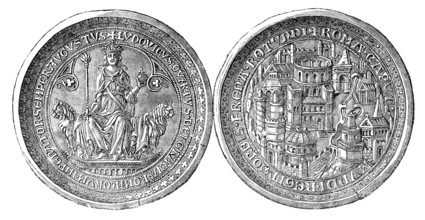 Golden Bull of Louis IV, 1282-1347, called the Bavarian, house of Wittelsbach, Holy Roman Emperor