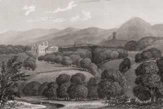 Penicuik House, Penicuik, Midlothian, Scotland, 19th century, from Modern Athens by Th. H. Shepherd