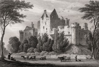 Craigmillar Castle, Edinburgh, Scotland, 19th century, from Modern Athens by Th. H. Shepherd