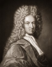Daniel Defoe, 1661 - 1731, an English dealer, writer and journalist, author of Robinson Crusoe