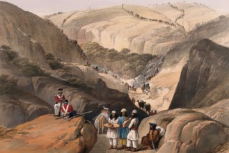 A British army traversing the Koojah Pass, Afghanistan, First Anglo-Afghan War, after James