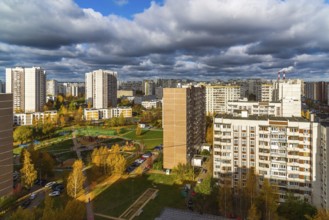 Top view of the fall in the Zelenograd district 15, Russia