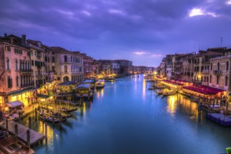 Grand Canal by night, Venice, Italy