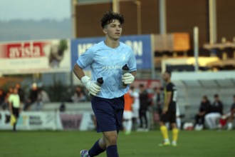 Goalkeeper Hannes Ablaß (VfR Hausen) in the SBFV Cup round of 16 23/24: VfR Hausen- - FC 08