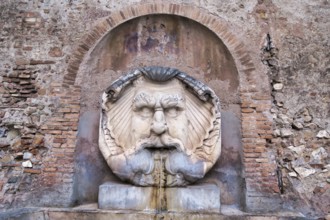 Detail of fountain in rome italy, photo as a background in old italian roman capital city, rome,