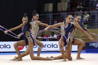 Sofia, Bulgaria - 15 September, 2018: Team Estonia performs during The 2018 Rhythmic Gymnastics