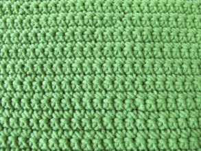 Crochet pattern with single crochet stitches in green
