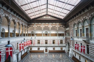 Copenhagen town hall Interior. City Hall. Historic City Hall Building in Denmark. interior Hall