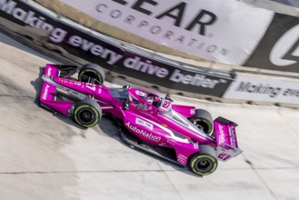 INDYCAR driver, KYLE KIRKWOOD (27) of Jupiter, Florida, travels through the turns in his Andretti