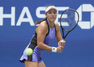 Tennis player Jessica Pegula in action at the US Open 2024 Championships, Billie Jean King Tennis