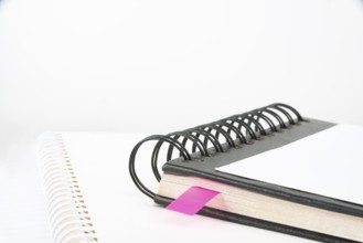 Blank Opened Spiral Notebook Placed On A Table Showing New Ideas