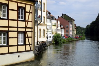 Half-timbered house on the Regnitz River, UNESCO World Heritage Bamberg, Upper Franconia, Bavaria,