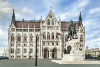Hungarian Parliament Building was designed in neo-Gothic style and opened in 1902, Budapest,
