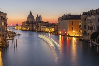 Morning atmosphere in front of sunrise, view of the Grand Canal from the Ponte dell' Accademia,