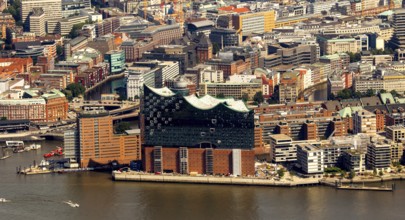 Hanseatic city of Hamburg, Elbe Philharmonic Hall at the foot of the Speicherstadt. The Hamburg