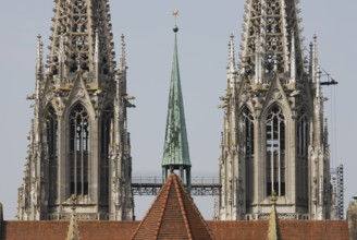 View from east, detail, St., Saint, Saint