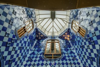 Interior of Casa Batllo modernism design by Antoni Gaudi, old town, barcelona, spain