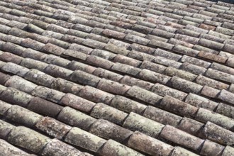 Old tiled roof as background