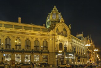 Municipal House is a civic building in Art Nouveau architecture style, Prague, Czech republic, At