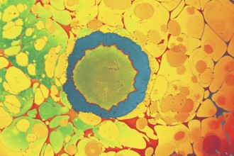 Beautiful abstract art of Ebru marbling painting techniques on water with acrylic paints