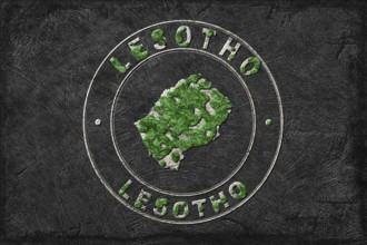 Map of Lesotho Reforestation Green Agenda, Climate Message