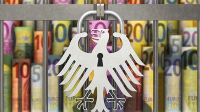 Symbolic image on the subject of budget freeze, government spending, debt brake, etc. in Germany