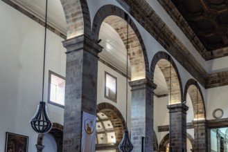 Angra do Heroismo, Portugal, July 3, 2022: Interior view of the Cathedral of Angra do Heroismo.